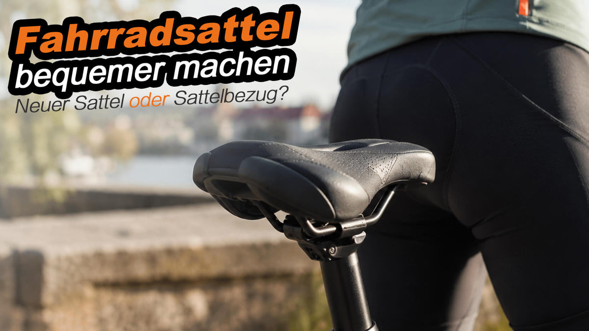 Fahrradsattel bequemer machen – Nahaufnahme eines Fahrradsattels mit Radfahrer