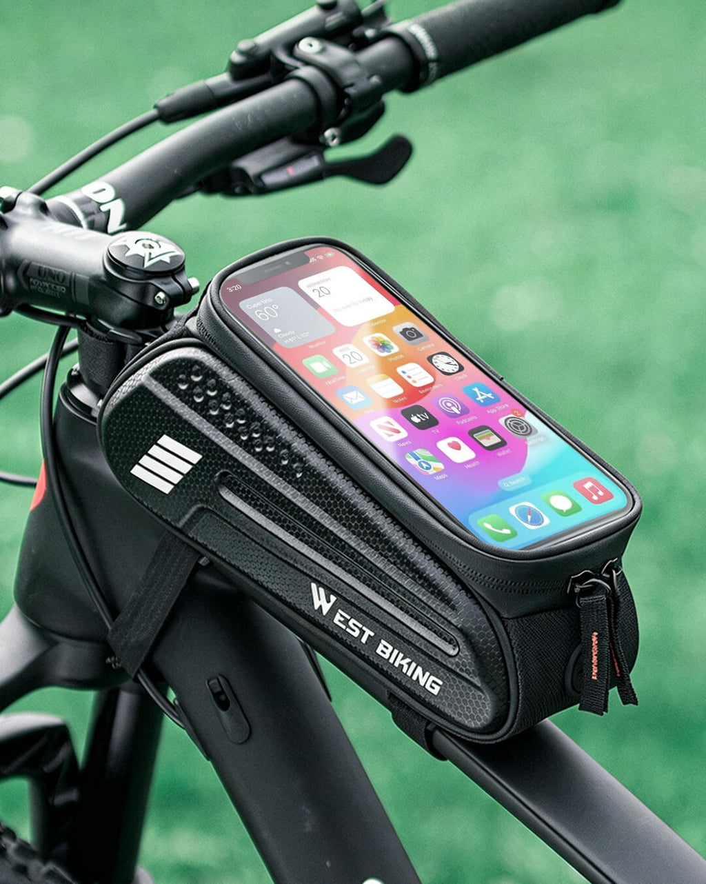 Fahrrad Handytasche Wasserdicht – Fahrrad Rahmentasche für Smartphones bis 7 Zoll mit TPU Touchscreen