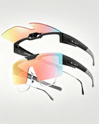 Fahrradbrille für Brillenträger – Winddichte Rennradbrille mit 90° Flip-Up Design – Ultraleichte Radbrille für Brillenträger