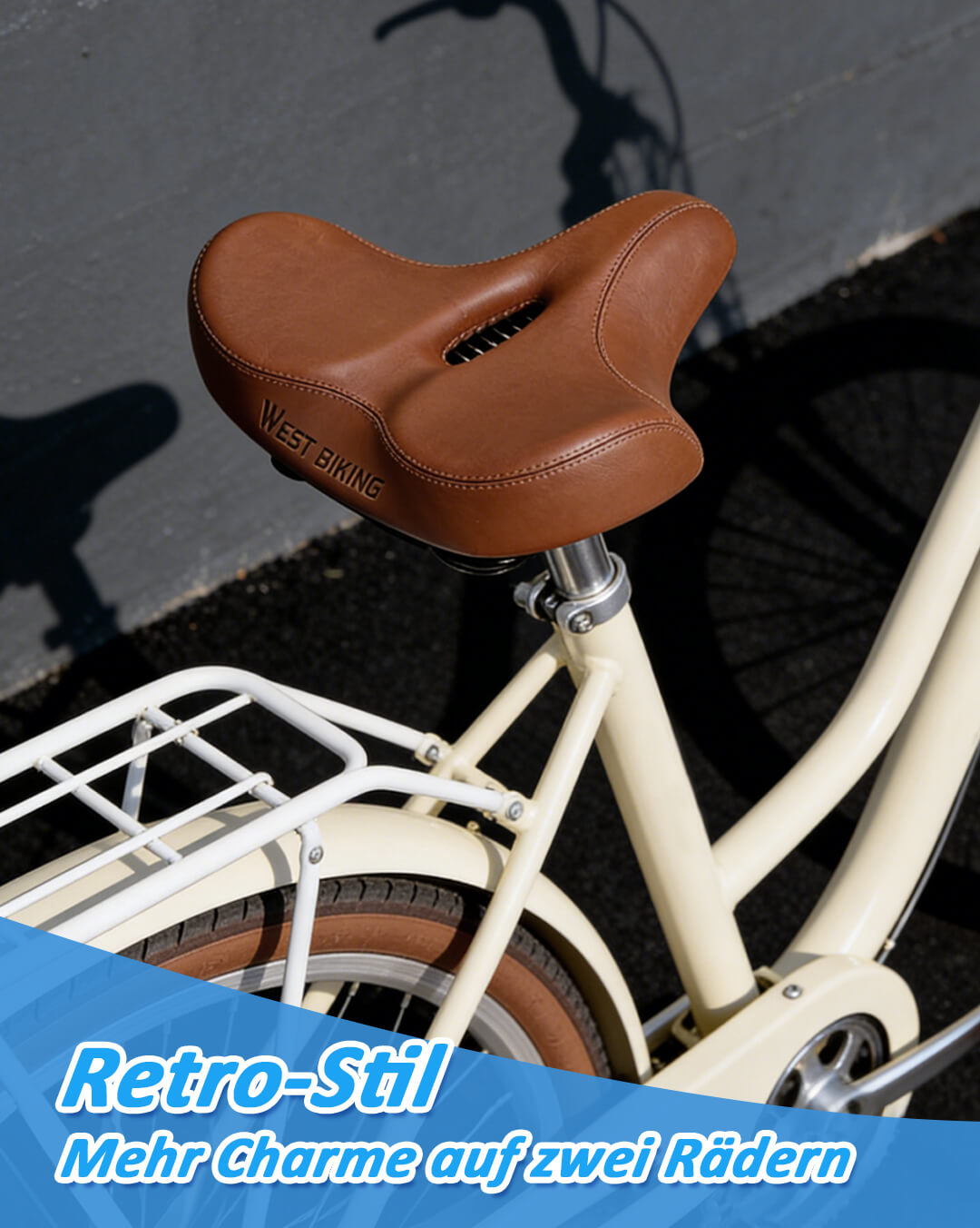Bequemer Fahrradsattel für Damen & Herren – Ergonomischer E-Bike Sattel für schmerzfreies Fahren mit Doppelfederung & Belüftung