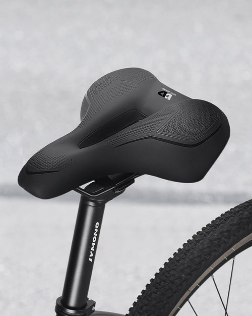 Bequemer Fahrradsattel ergonomisch auf Fahrrad montiert