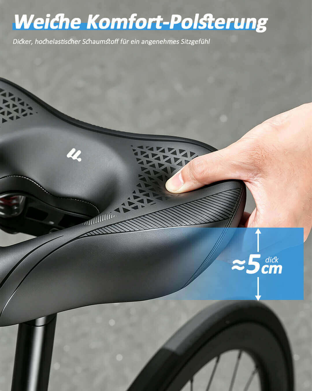 Bequemer Fahrradsattel Herren mit Federung – Breiter Komfort Sattel