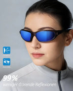 Fahrradbrille Polarisiert:  Winddichter UV400-Schutz Sportbrille verstellbare Bügel für perfekten Sitz | Ideal Für Damen & Herren - ReverbRide