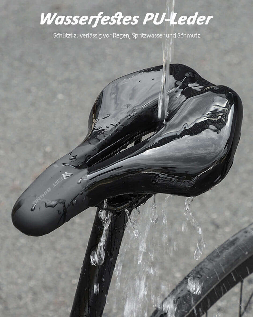 Wasserfester und ergonomischer Fahrradsattel für Herren und Damen – Bequemer Rennrad Sattel aus wasserfestem PU-Leder zum Schutz vor Regen, Spritzwasser und Schmutz