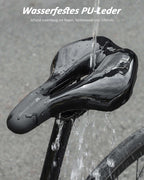 Wasserfester und ergonomischer Fahrradsattel für Herren und Damen – Bequemer Rennrad Sattel aus wasserfestem PU-Leder zum Schutz vor Regen, Spritzwasser und Schmutz