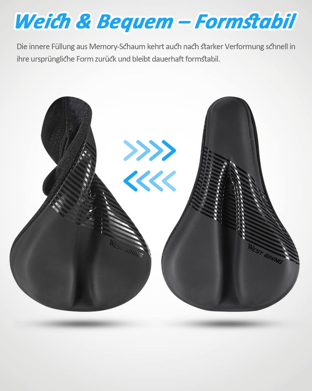 Sattelbezug Fahrrad mit flexiblem Gel für langlebige Form – Fahrrad.