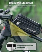 Fahrrad Handytasche Wasserdicht – Fahrrad Rahmentasche für Smartphones bis 7 Zoll mit TPU Touchscreen