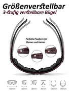 Fahrradbrille Polarisiert:  Winddichter UV400-Schutz Sportbrille verstellbare Bügel für perfekten Sitz