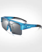 Fahrradbrille als Blau Überbrille-Sonnenschutz – Rennradbrille.
