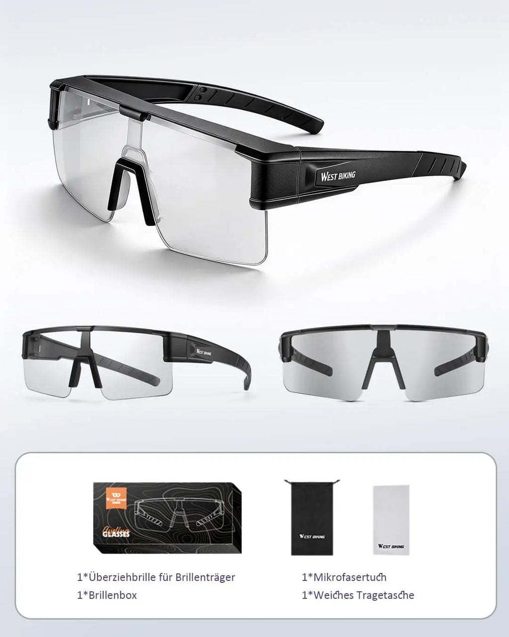 Multifunktionale fahrradbrille selbsttönend für Angeln und Outdoor Sport.