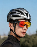 Fahrradbrille selbsttönend über Sehbrille tragen verspiegelt
