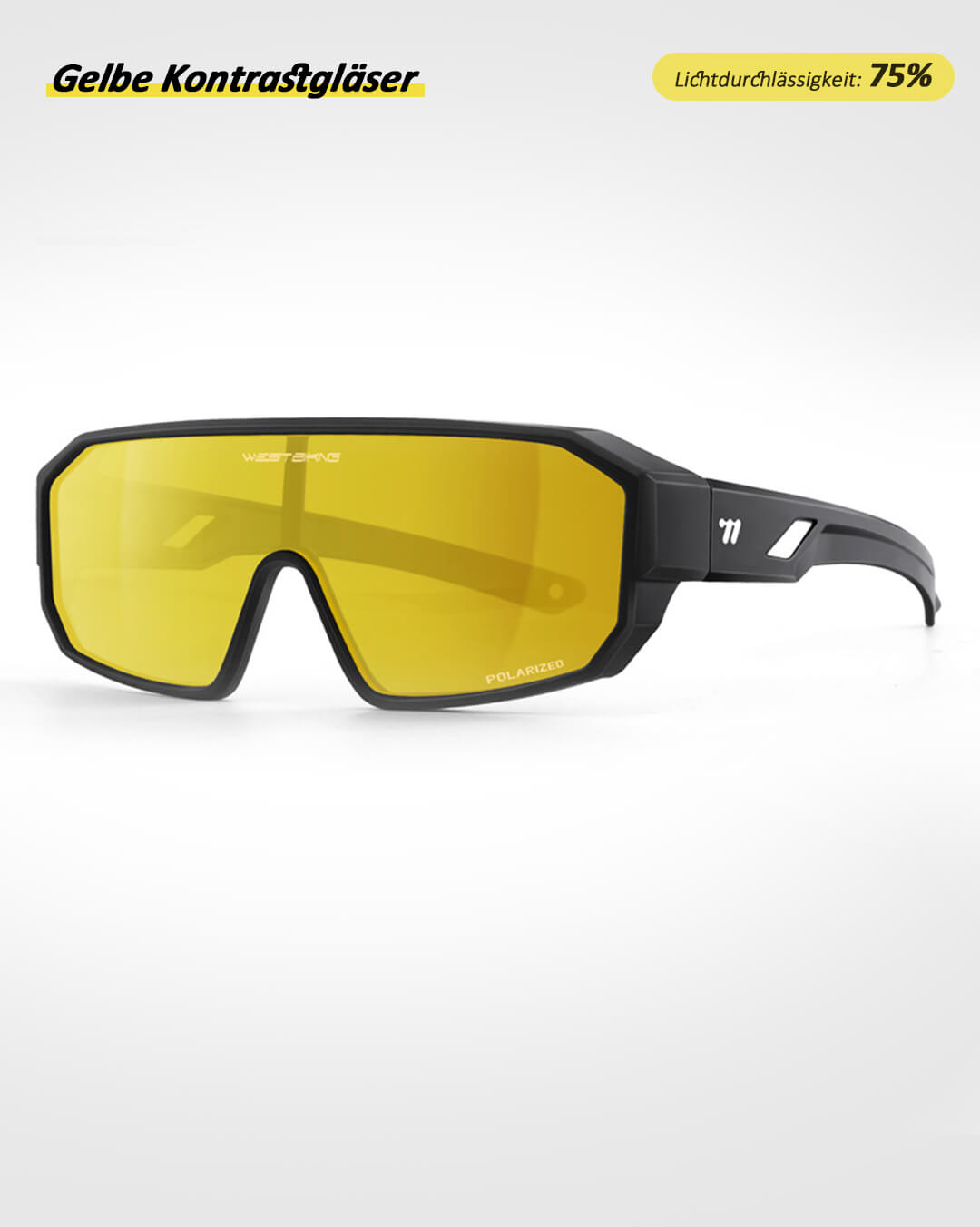 Fahrradbrille für Brillenträger – OTG Überzieh-Sportbrille mit UV400 & polarisierten Gläsern