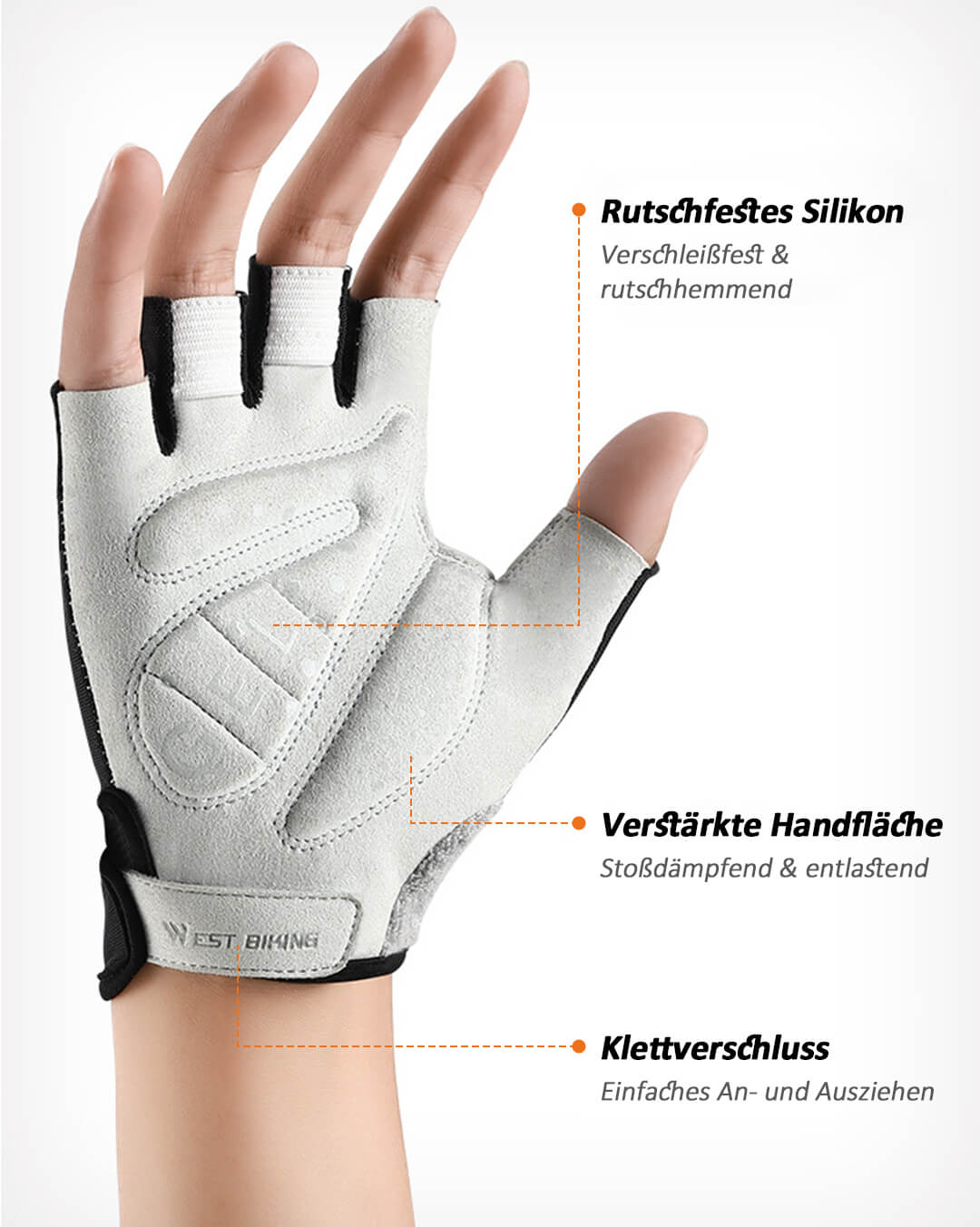 Fahrradhandschuhe Sommer Halbfinger gepolstert atmungsaktiv für MTB & E-Bike – ReverbRide