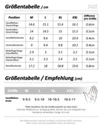Fahrradhandschuhe Größentabelle für M L XL XXL mit Anleitung zur Messung der Handflächenbreite beim Radfahren