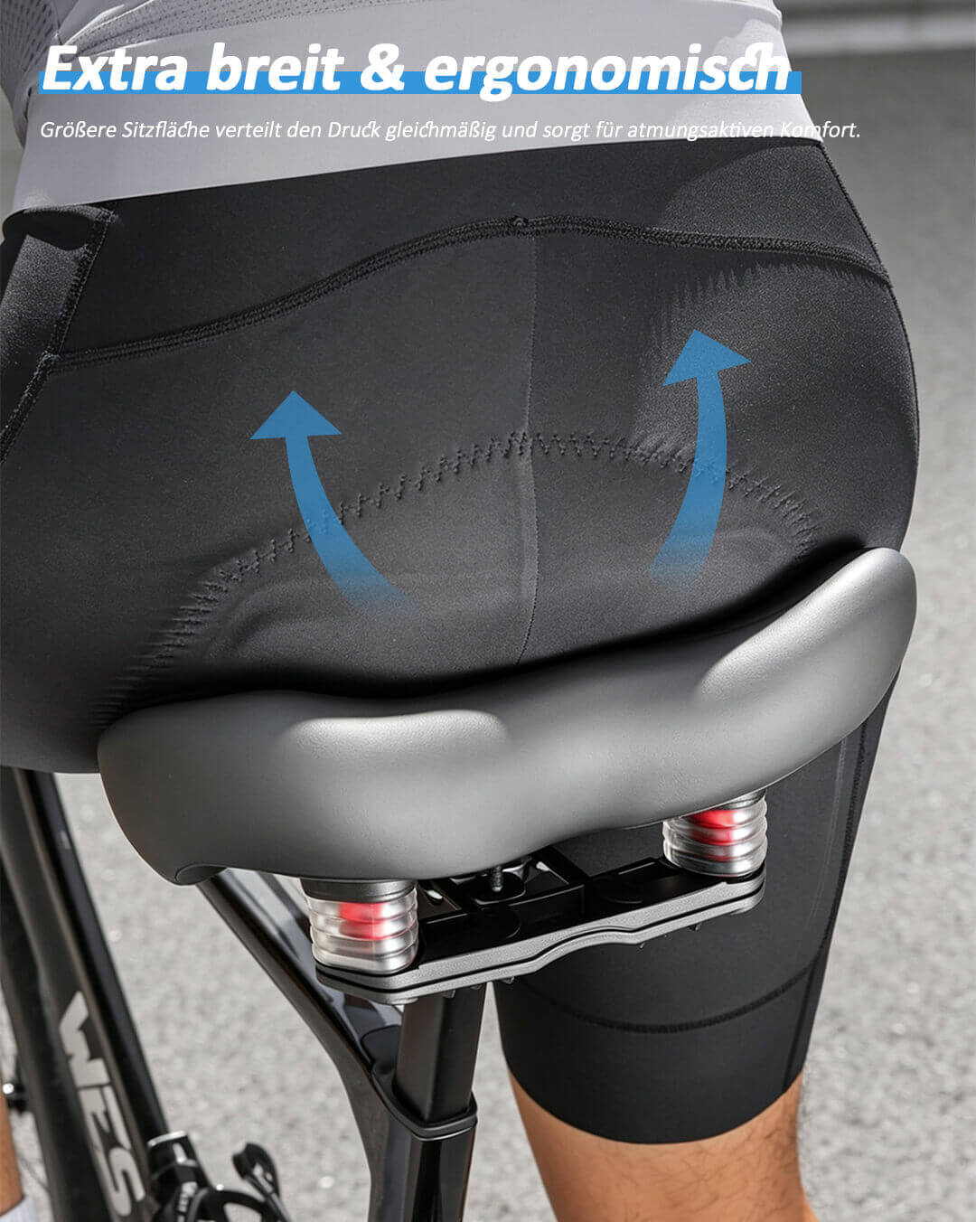 Bequemer Fahrradsattel Herren mit Federung – Breiter Komfort Sattel