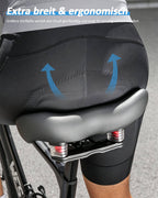 Ergonomischer bequemer fahrradsattel verteilt den Druck ideal.