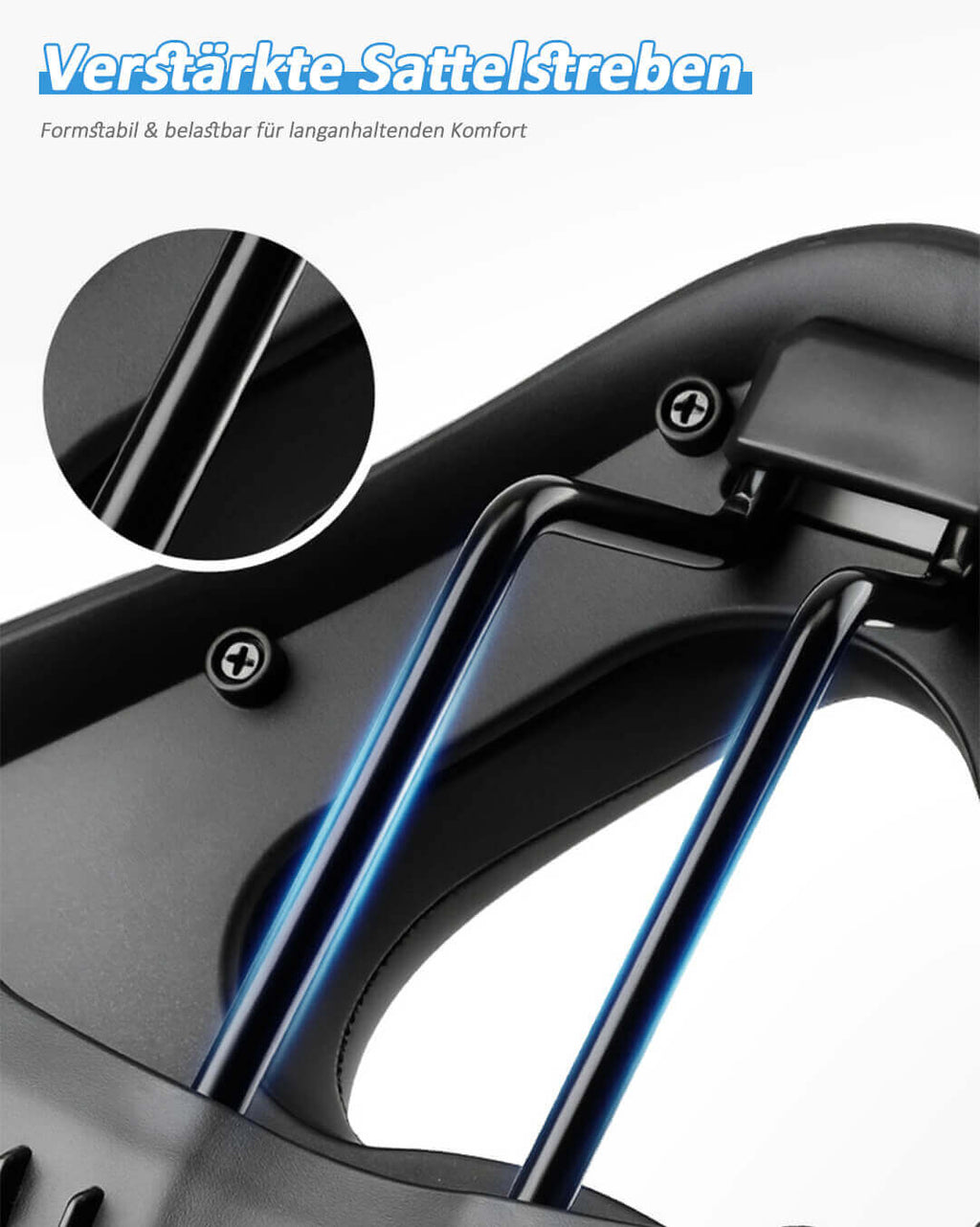 Stabile Unterkonstruktion für diesen bequemer fahrradsattel.