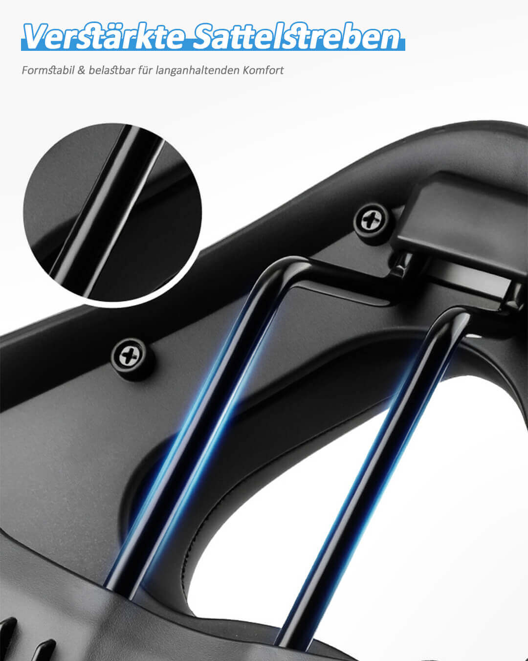 Stabile Unterkonstruktion für diesen bequemer fahrradsattel.