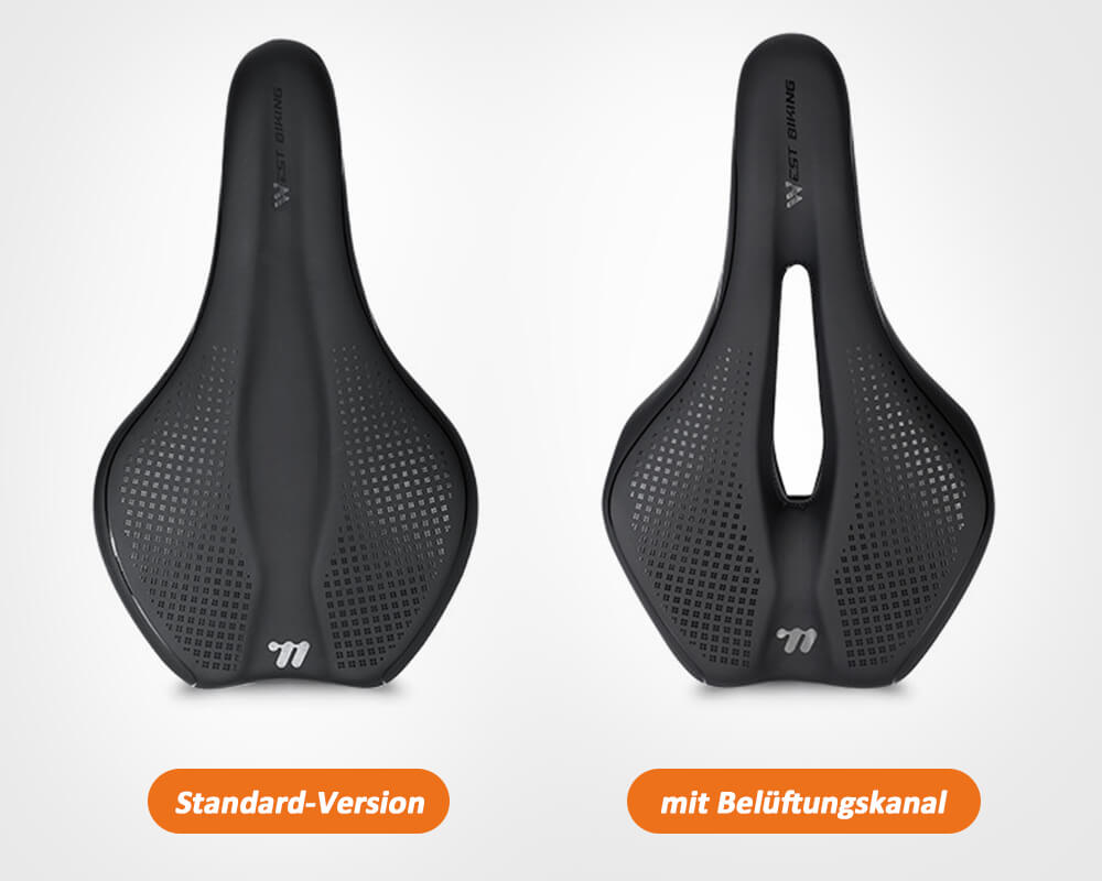 Modellvergleich vom bequemen Fahrradsattel für Herren und Damen – Ergonomischer Rennrad Sattel in der Standard-Version und mit Belüftungskanal für den Alltag