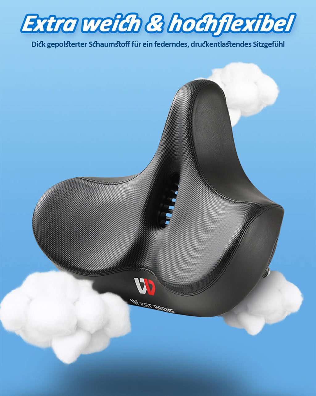 Retro Fahrradsattel Damen & Herren – Bequemer Fahrradsattel Schmerzfrei mit Doppel-Federung & Belüftung - ReverbRide