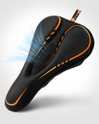 Ergonomischer Gel Sattelbezug für Fahrrad mit orangen Akzenten