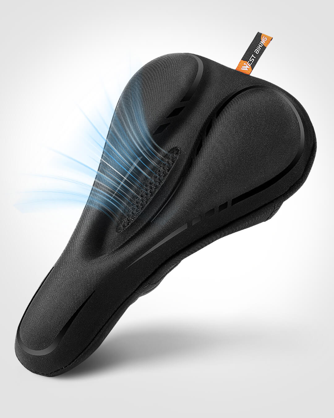 Ergonomischer Gel Sattelbezug für Fahrrad in Schwarz