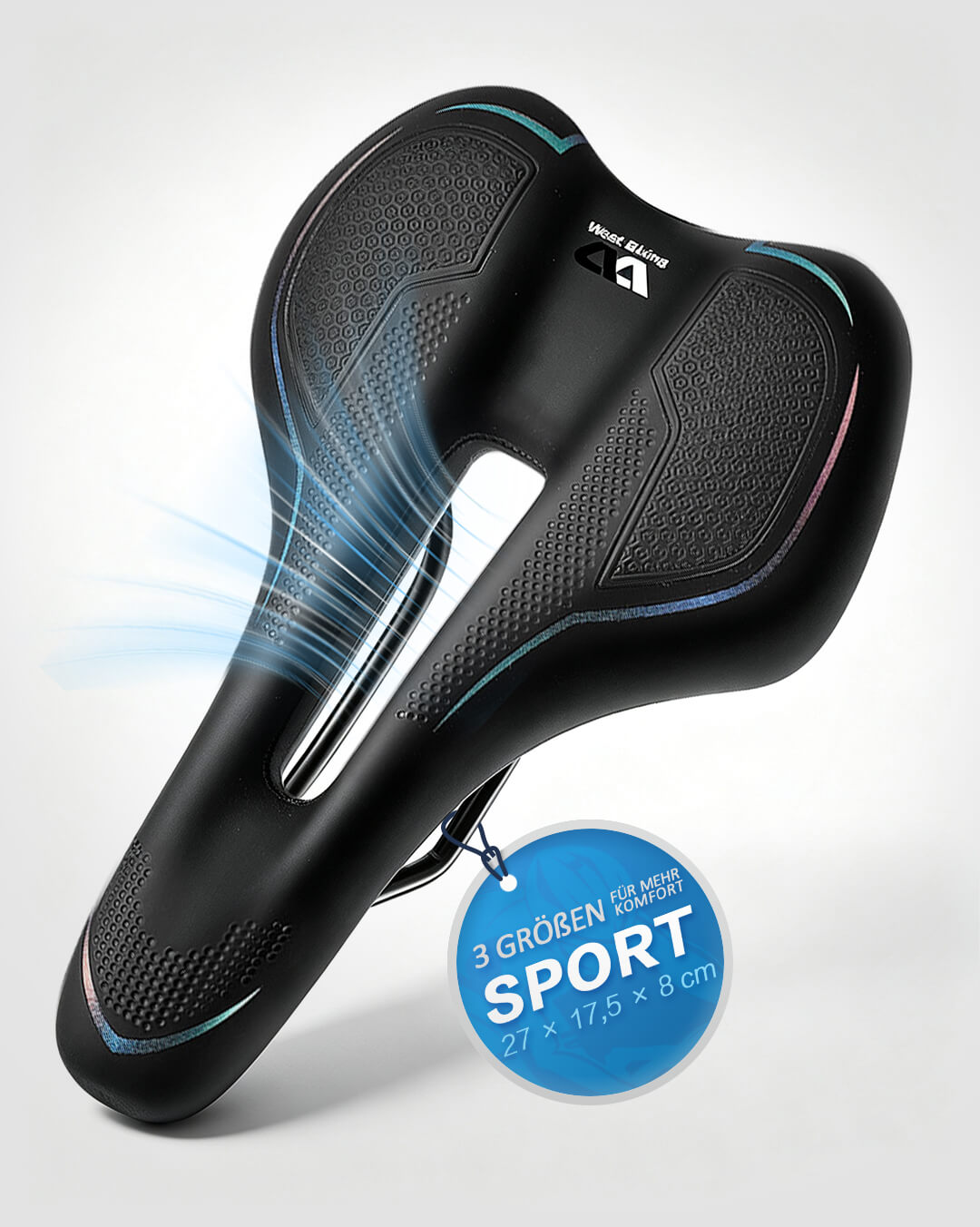 Komfort Fahrradsattel ergonomisch für Sport bunt