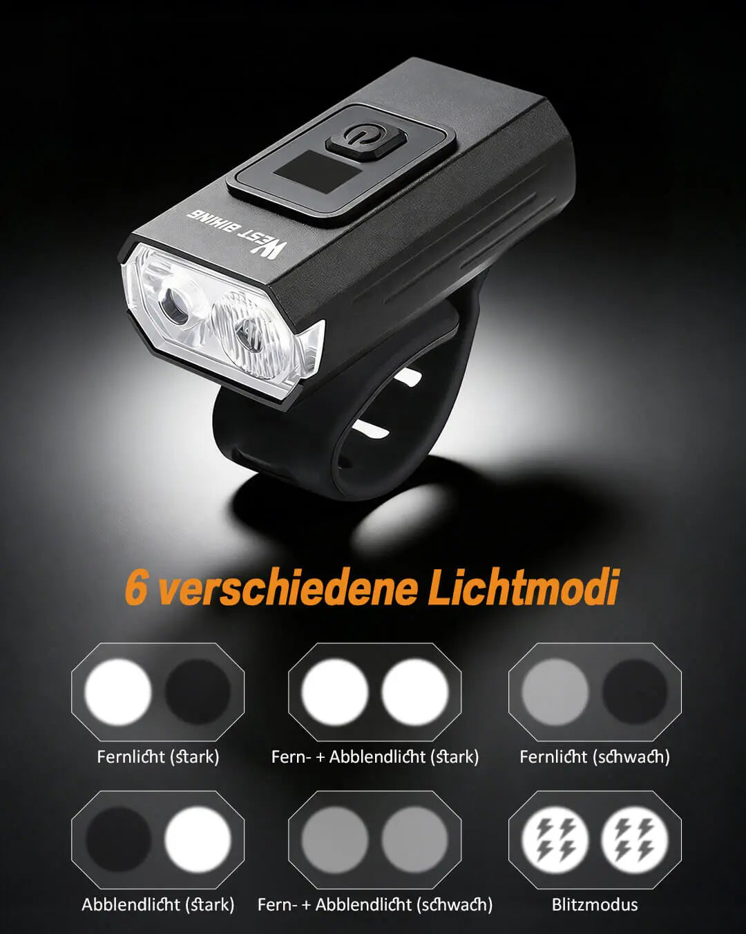 Fahrradlicht Set LED 350 Lumen – Akku Frontlicht & Rücklicht – ReverbRide
