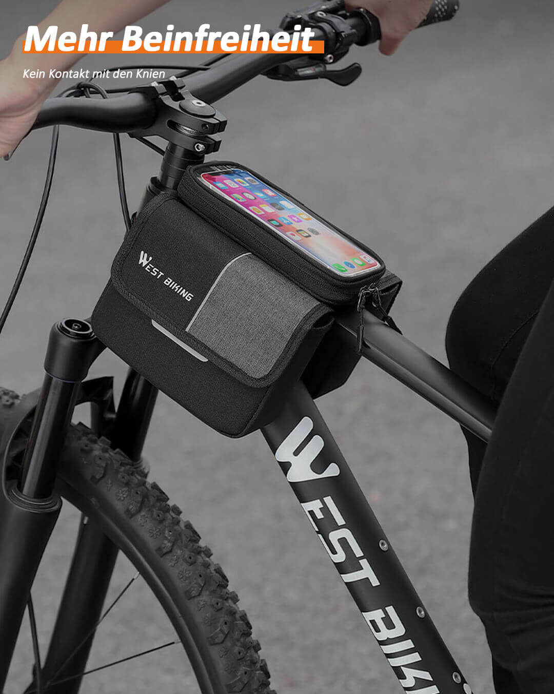 Fahrrad Tasche Handy passt für große Smartphones bis 18cm Länge.