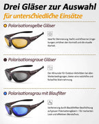 Fahrradbrille Polarisiert:  Winddichter UV400-Schutz Sportbrille verstellbare Bügel für perfekten Sitz | Ideal Für Damen & Herren - ReverbRide