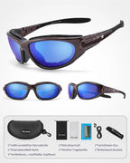 Fahrradbrille Polarisiert:  Winddichter UV400-Schutz Sportbrille verstellbare Bügel für perfekten Sitz | Ideal Für Damen & Herren - ReverbRide