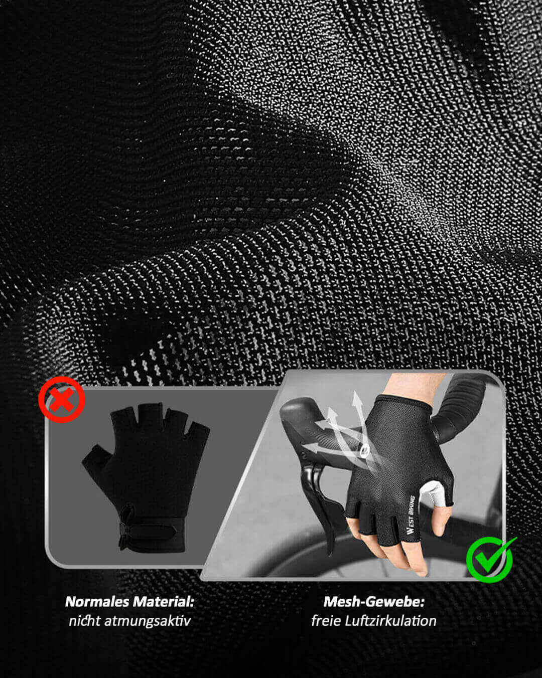 Fahrradhandschuhe Sommer Halbfinger gepolstert atmungsaktiv für MTB & E-Bike – ReverbRide