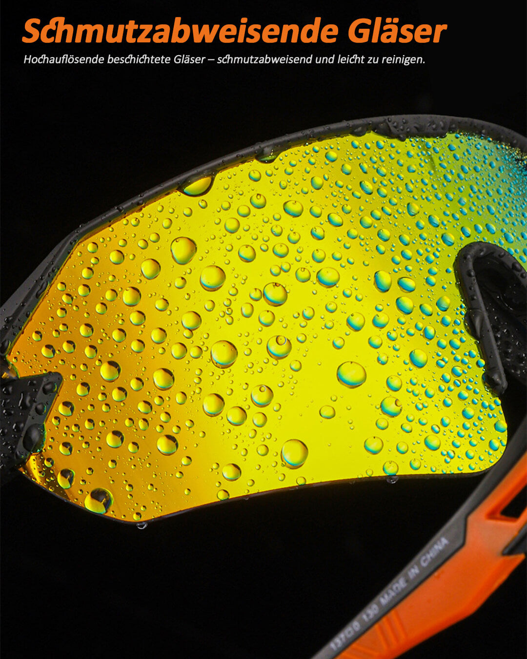 Schmutzabweisende Gläser für Sportbrille und Fahrradbrille