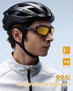 Fahrradbrille Polarisiert:  Winddichter UV400-Schutz Sportbrille verstellbare Bügel für perfekten Sitz | Ideal Für Damen & Herren