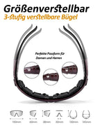 Fahrradbrille Polarisiert:  Winddichter UV400-Schutz Sportbrille verstellbare Bügel für perfekten Sitz | Ideal Für Damen & Herren