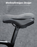 Bequemer und ergonomischer Fahrradsattel aus der Seitenansicht – Wellenförmiger Rennrad Sattel für Herren und Damen, stoßdämpfend für die natürliche Beckenbewegung